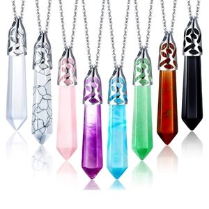 8 Hexagonal Healing Crystal Pendant Necklaces NWT